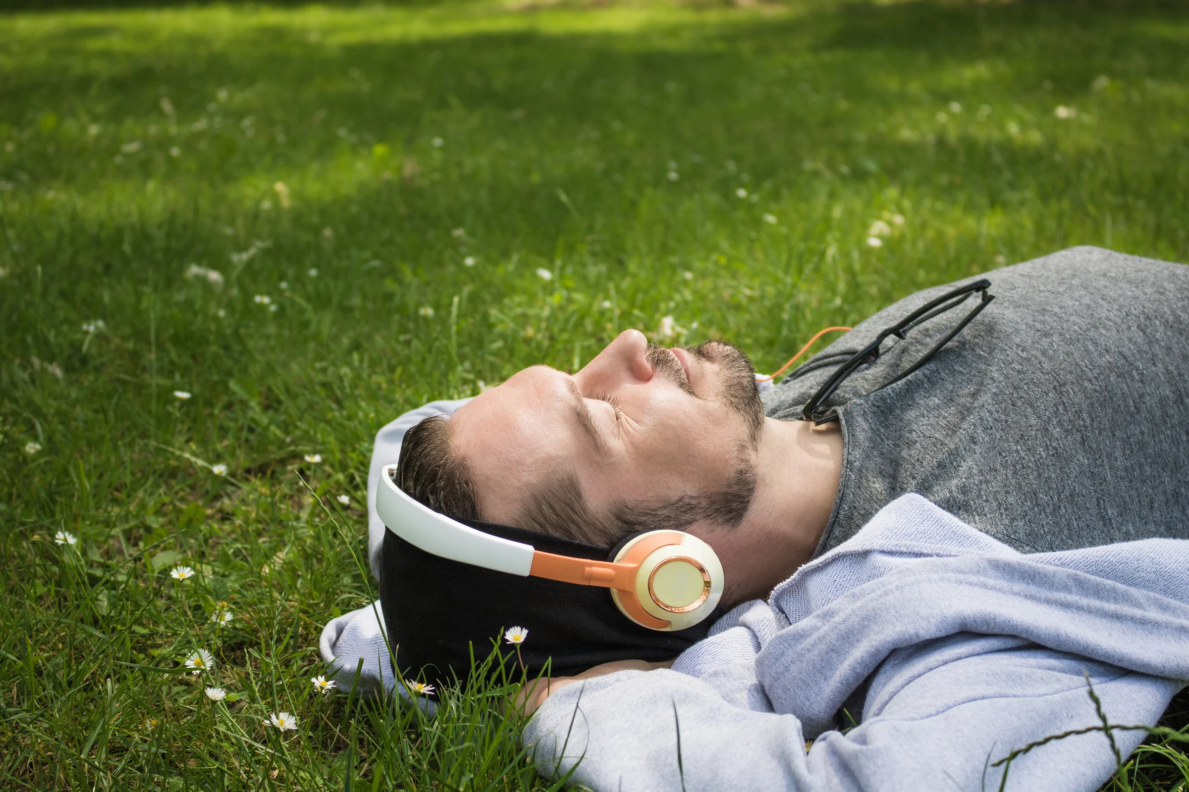 Relaxed Man Enjoying Music 